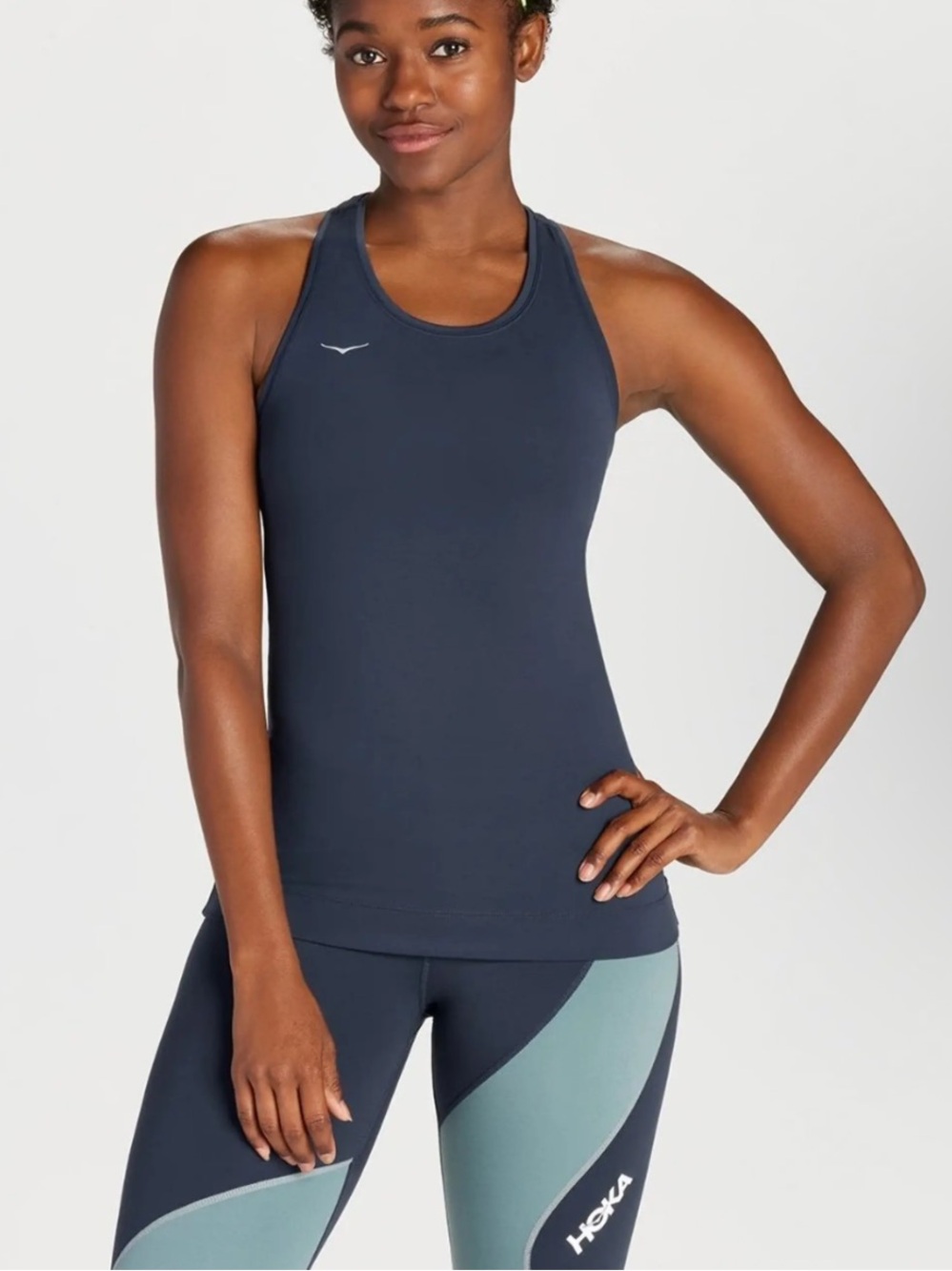 Hoka One One Racer Back Tank Top in Hupana Blue Size X-Small